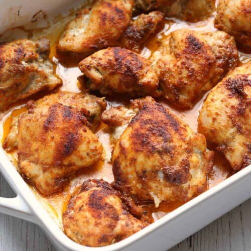 Baked chicken in olive oil