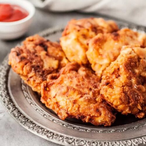 Golden and crispy fried chicken