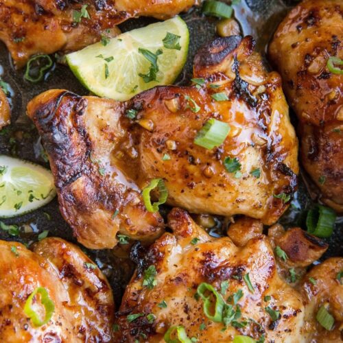 Baked chicken with bright lime