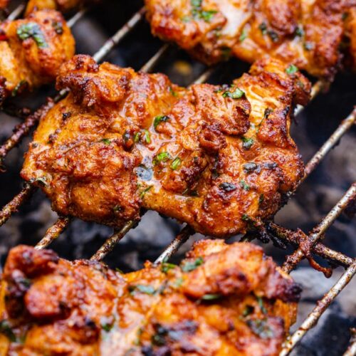 Grilled chicken thighs with paprika