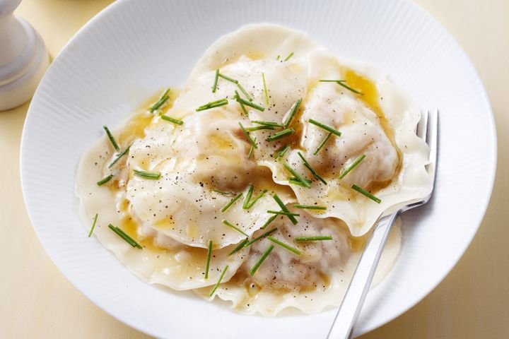 Sweet potato and chick ravioli with spices