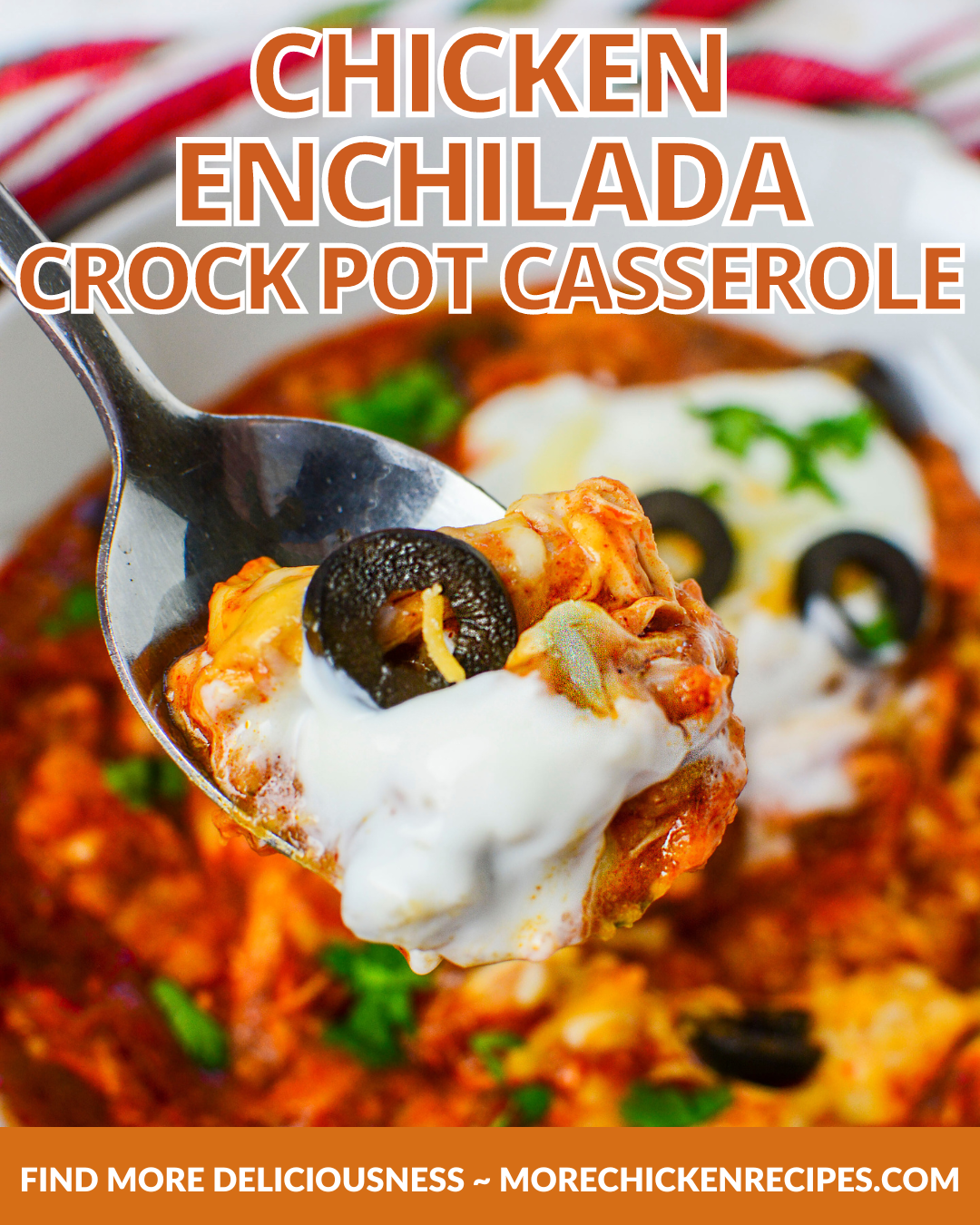 Easy Crock Pot Chicken Enchiladas Casserole - Recipes From A Pantry