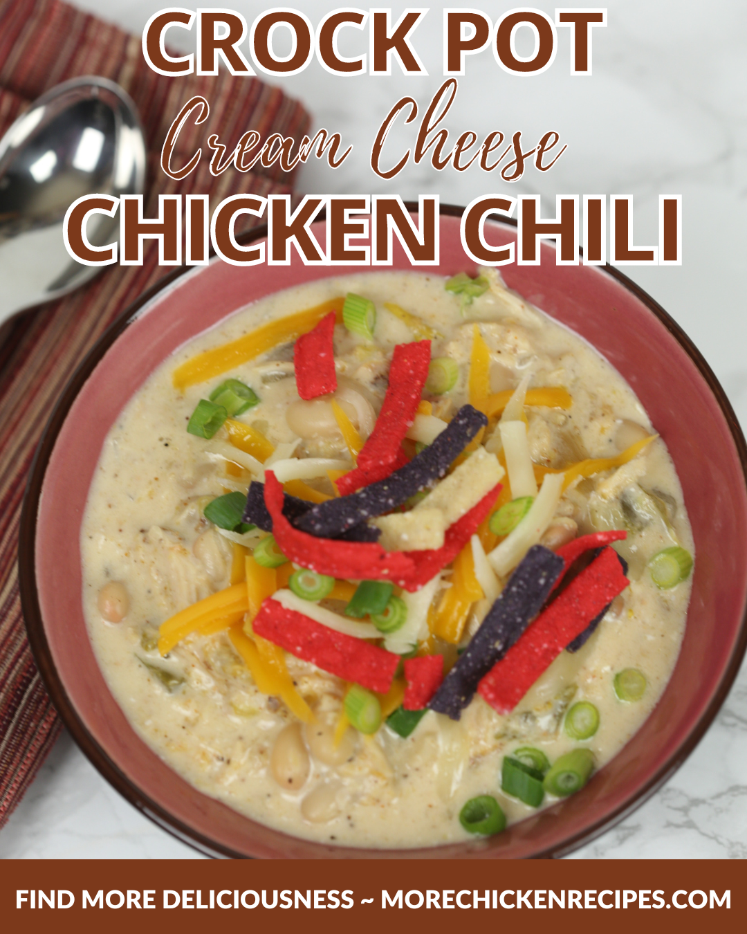 Crock Pot Cream Cheese Chicken Chili | More Chicken Recipes