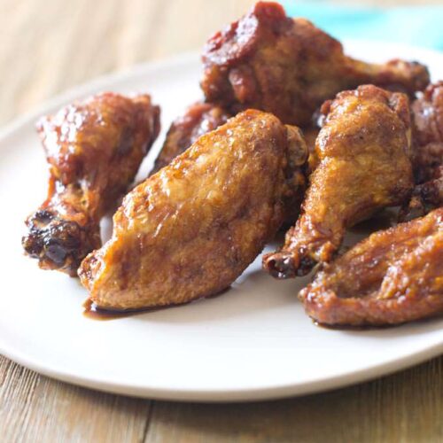 crispy chicken wings on a plate
